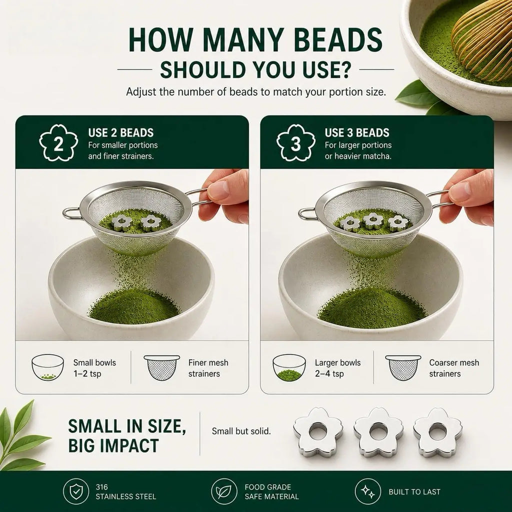 3-30PCS Food Grade Stainless Steel Matcha Sifter with Cherry Smooth No Clumps Fast Sieve for Tea Powder Making Tool Oasis Select