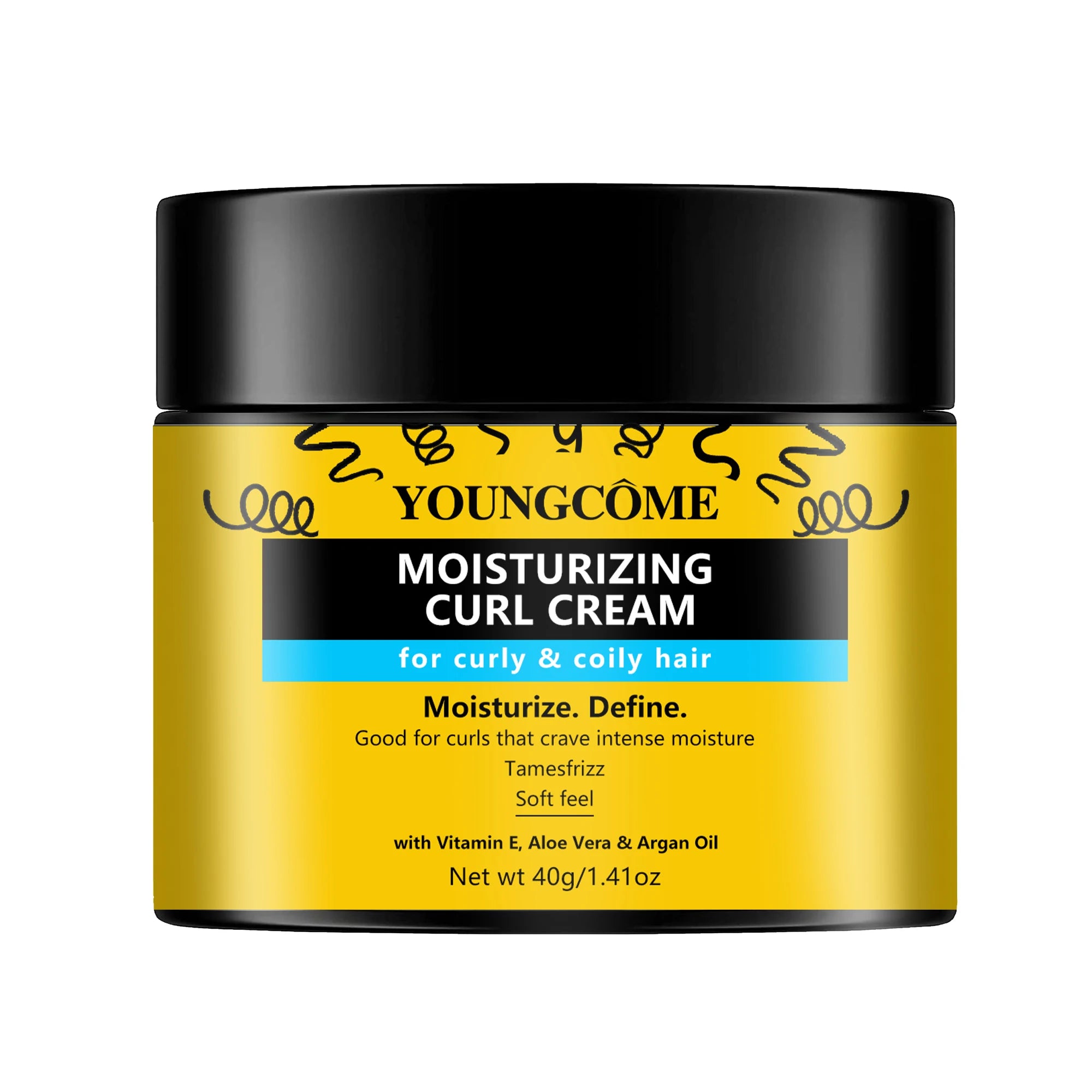 YOUNGCOME Curl Cream – Hydrating Frizz-Taming Styler, Vitamin E