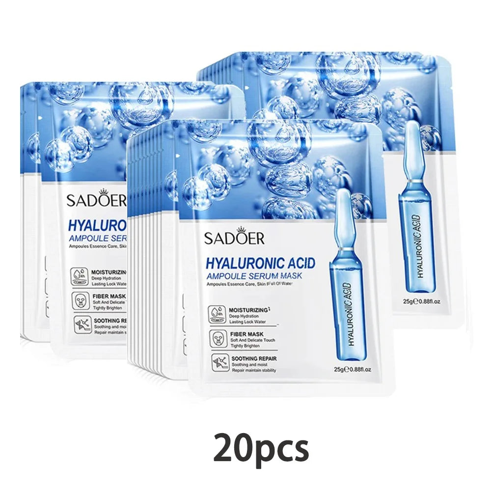 10/20/30pcs 24K Gold Vitamin C Hyaluronic Acid Face Mask Facial Moisturizing Firming Hydrating Facial Masks Skin Care Products Oasis Select Type B 30pcs