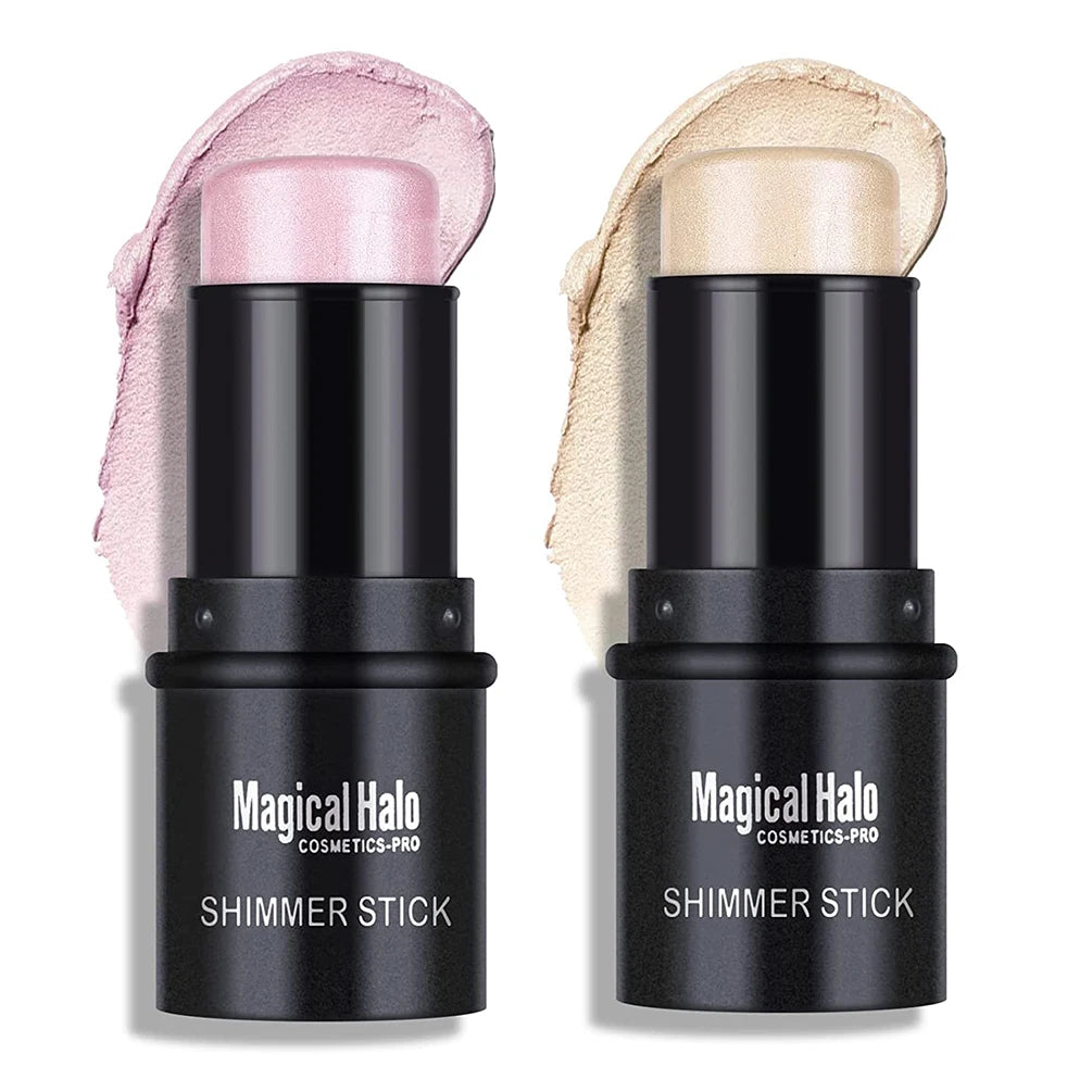 QiBest 2-Color Highlighter & Contour Stick | Shimmer Bronzer