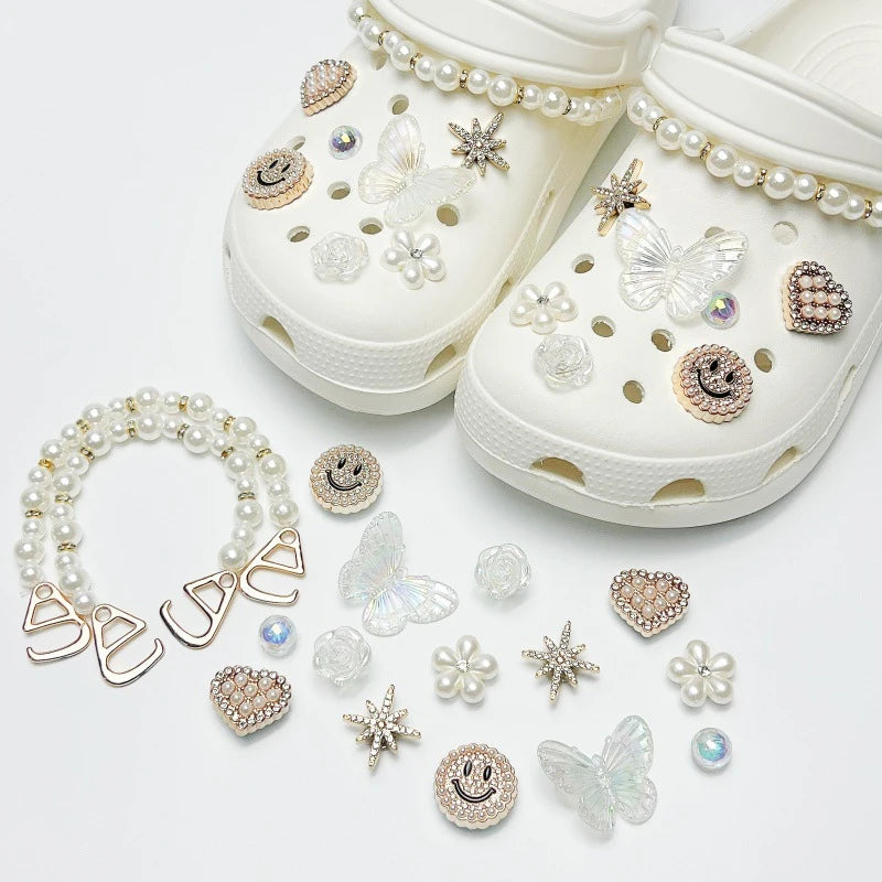 Fashionable shoe accessory set, made of metal, with a shoe chain clasp, removable, suitable for sandals and flip-flops. Oasis Select