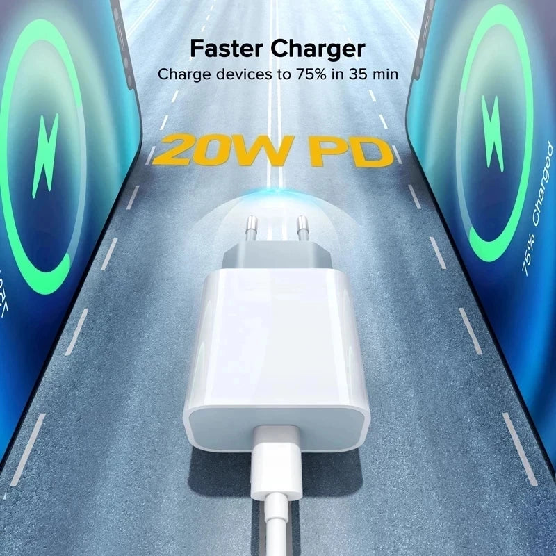 PD Charger 20W Fast Charging USB C Charger For iPhone 15 14 13 Pro Max Mini X XS Quick Charge Type C Phone Charger Power Adapter Oasis Select