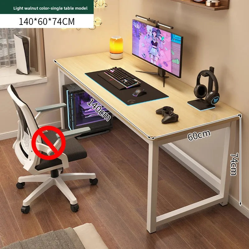 Computer desk Desktop study desk Long workbench E-sports table and chair desk Oasis Select Light walnut-140cm
