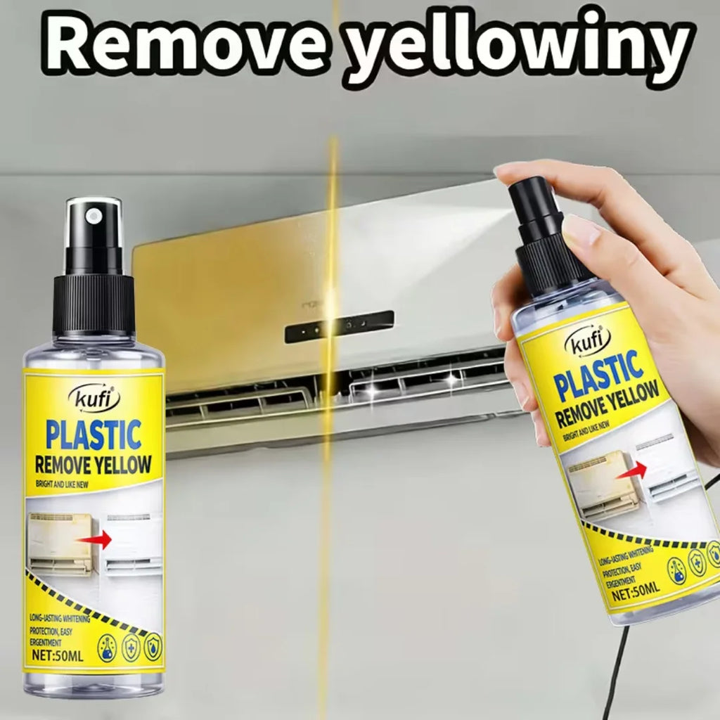 Plastic Yellowing Remover Spray - Fast-Acting Brightening Solution, Restores Faded Plastic on AC Units, Appliances & Auto Trim Oasis Select