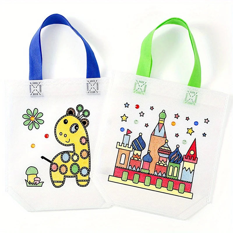 DIY Graffiti Bag & Coloring Markers Handmade Painting Non-Woven Bag for Arts Crafts Color Filling Drawing bag Oasis Select