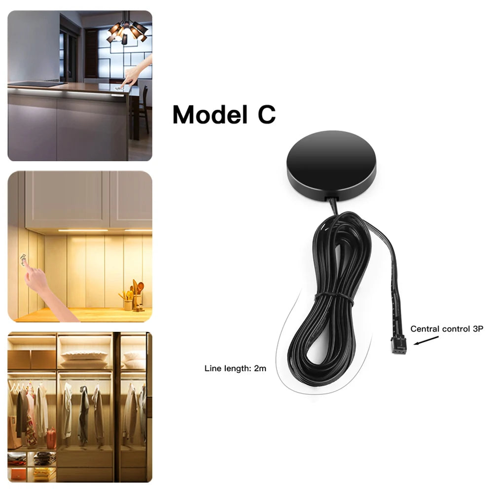 Hand Sweep Dimmer Sensor Penetrating Switch 12V-24V Wood Panel Touch Switch LED Dimmable Touch Sensing Hidden Switches for Light Oasis Select Centralized Control