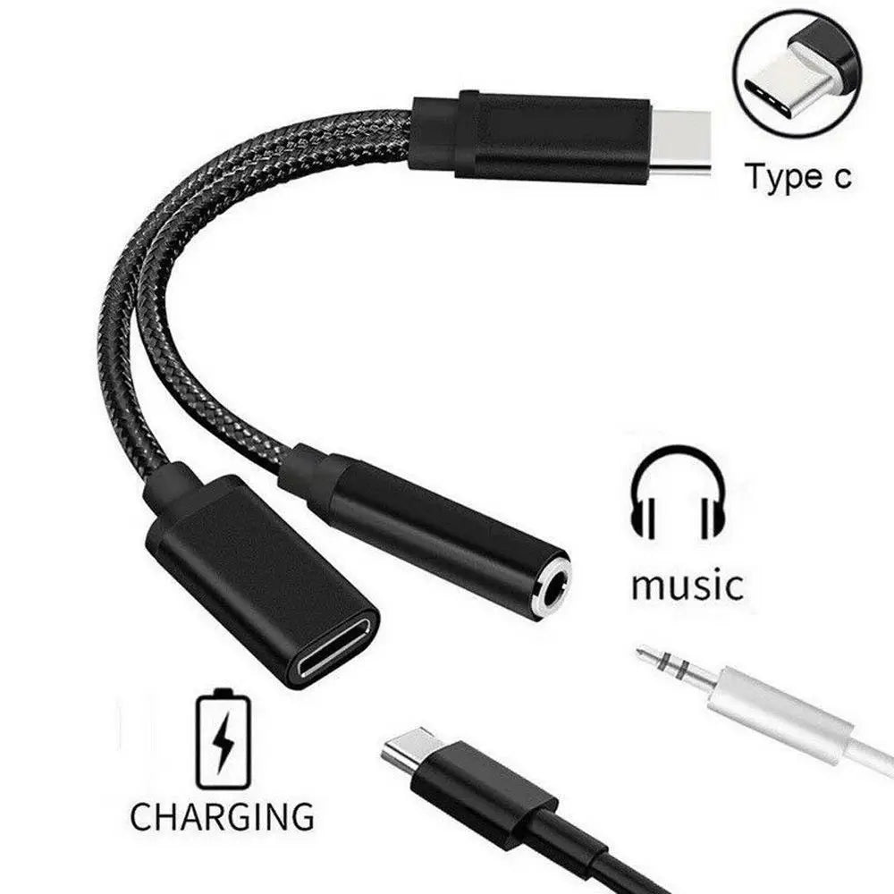 Adapter Type C to 3.5mm Aux Cable 2 In 1 3.5mm Jack Type-C To 3.5mm Connector Usb C Cable Audio Cables Type C To 3.5 mm Adapter Oasis Select