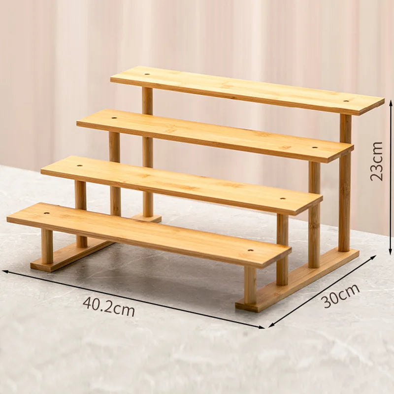 3-Layer Bamboo Desktop Shelf | Plant & Décor Storage Rack