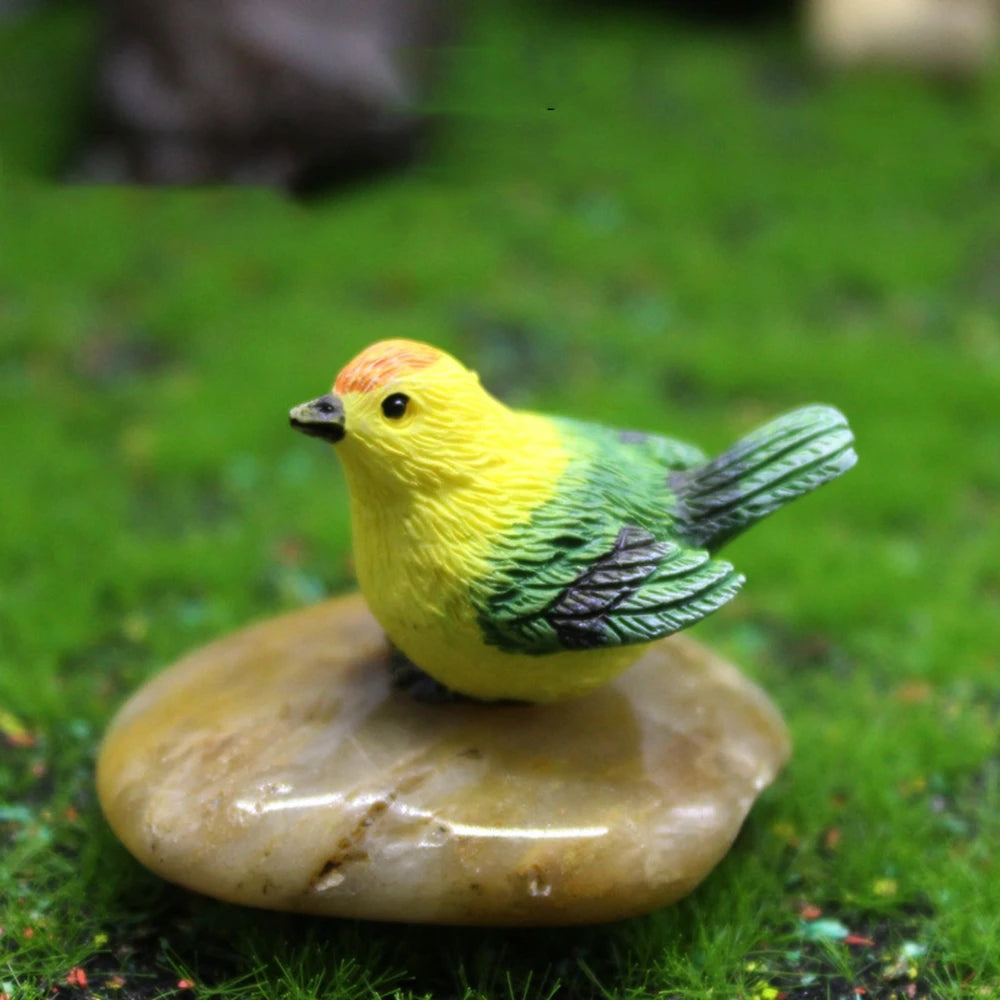 Crafts Dollhouse Little Birds Animal Model Succulent Plant Home Decor Fairy Garden Decor Micro Landscape Miniature Figurines Oasis Select S-Green Bird
