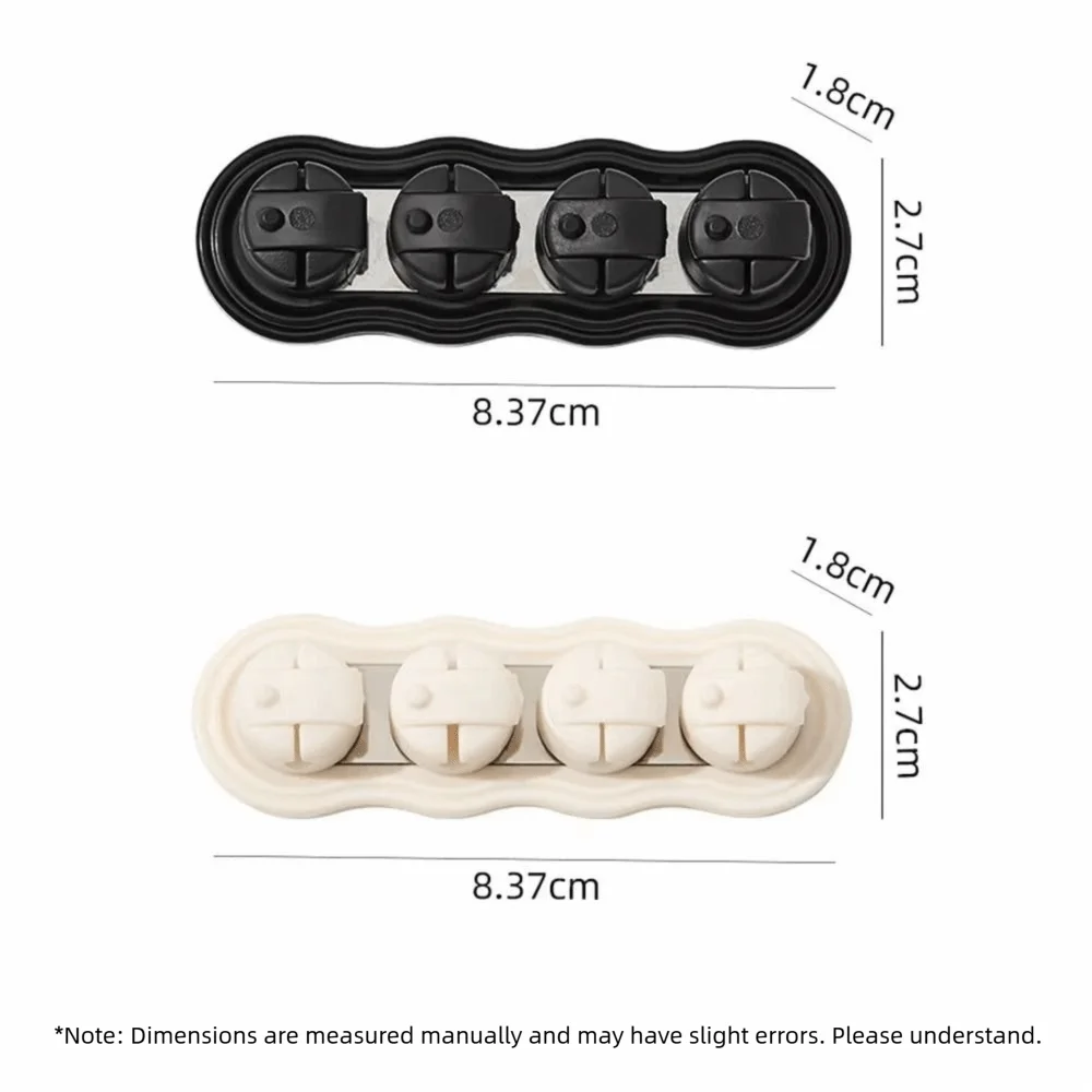 Self-Adhesive Multi Cord Holder Reserved Wire Slots Built-in Magnet Wire Management Clips Powerful Magnet Slim Lightweight Oasis Select