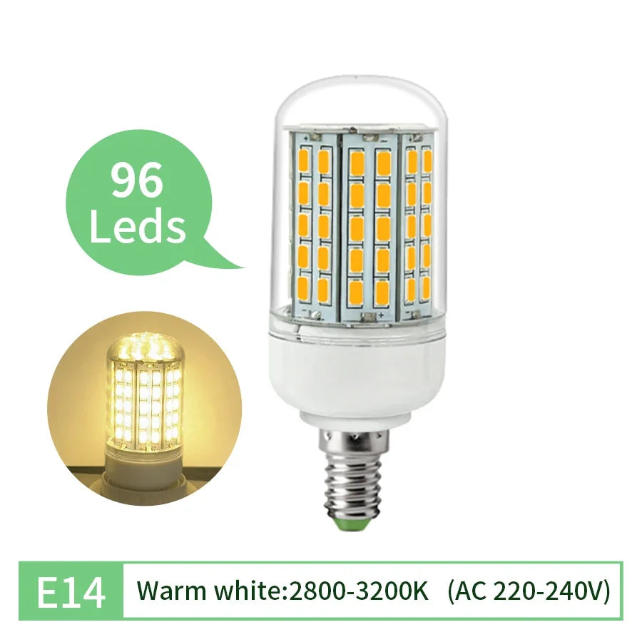 E27 E14 LED Corn Bulb 220V 5730 SMD – Energy Saving 50,000Hr LED Corn Bulb Oasis Select 96leds E14 Warm