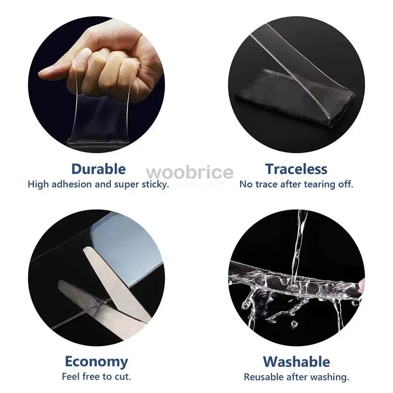 5m 3m Super Strong Double Sided Adhesive Tape Car Bedroom Kitchen Bathroom Outdoor Living Room Double-sided Tape Extra Strong Oasis Select