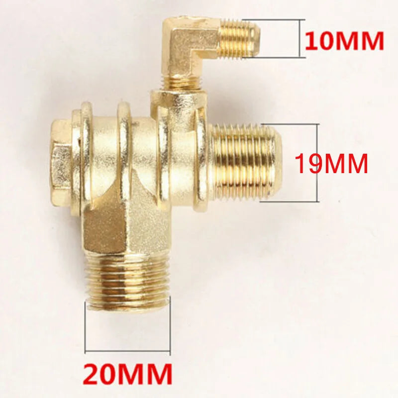 Male Thread Check Valve Connector With 3-Port Zinc Alloy For Air Compressor Parts Accessory 20*19*10mm Oasis Select Default Title