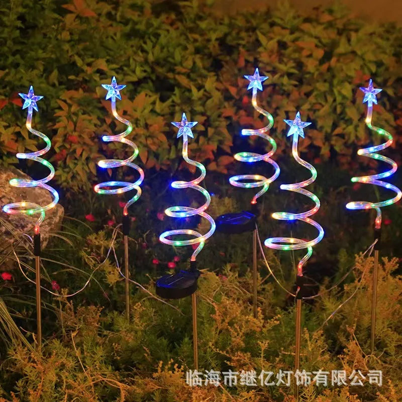 Led Solar Floor Insert Lights, Spiral Lights, Christmas Garden Lawn Camping Lights, Warm Light Atmosphere, Party Decorations Oasis Select Multicolor Solar 1 tow 3