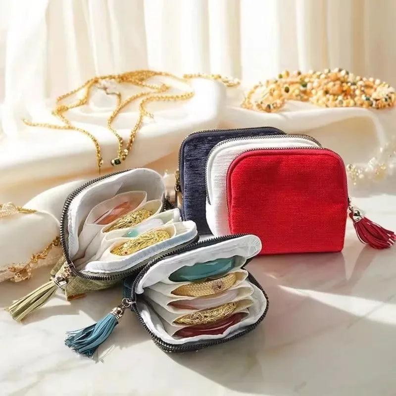 Handstring Storage Bag Portable Large Capacity Jewelry Bag Ring Pendant Bracelet Jewelry Box Jewelry Storage Oasis Select