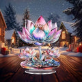 Acrylic White Crystal Dragon Statue 2D Flat Cool Figurine Home Office Cafe Room Studio Display Case Table Ornament Decor Gift Oasis Select Standing Sign