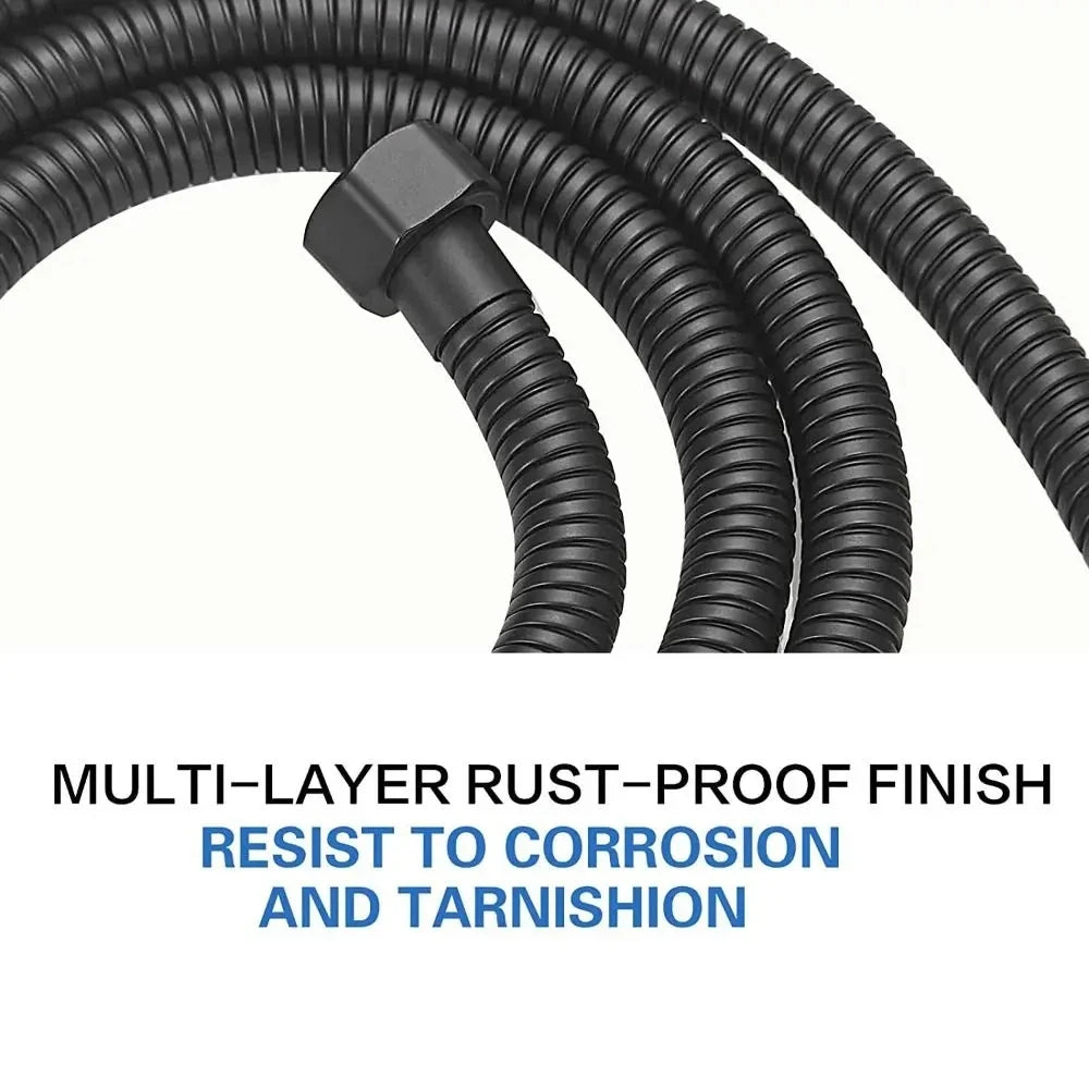 Pipe New Hose Watering Garden Water Hose Flexible SUS304 Shower Pipes Black Accessories Bathroom 1.5/2/3M Extension Extendable Oasis Select