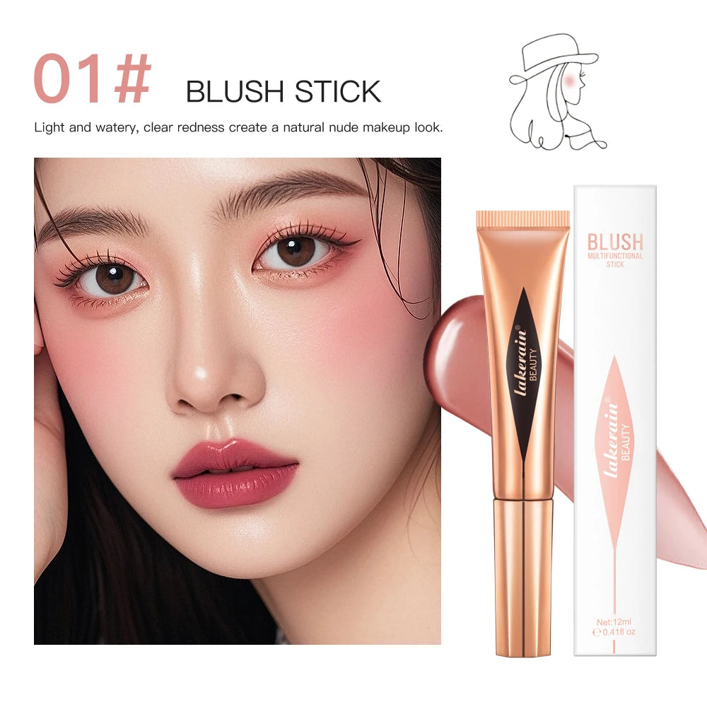 Multi-use Stick Bronzer Blusher Beauty Highlighter Blush Liquid Face Bronzer Natural Contouring Wand Stick Applicator Makeup Oasis Select 2 pcs 1Blush