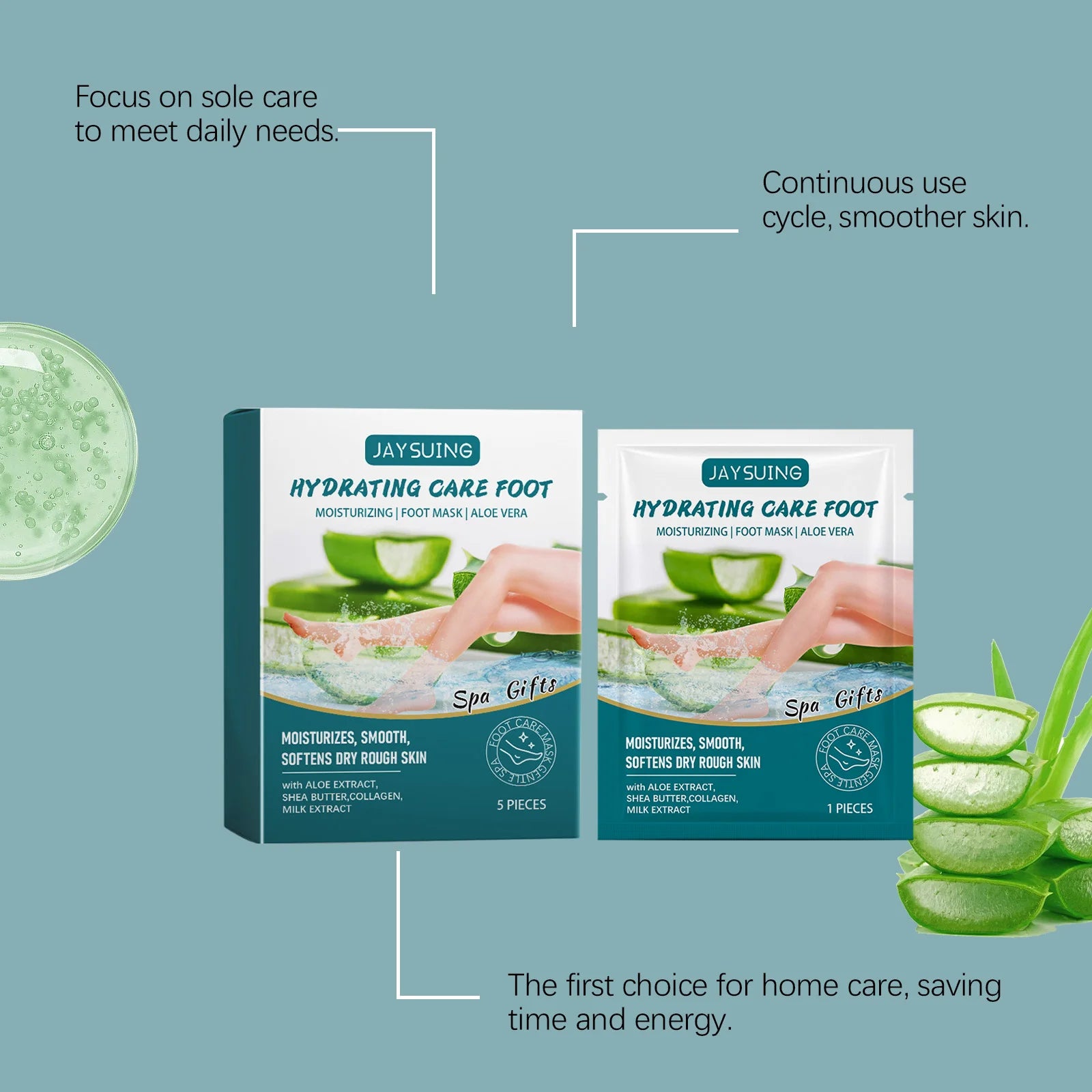 Jaysuing Exfoliating Foot Mask – Dead Skin & Callus Remover 5pc Exfoliating Foot Mask Oasis Select