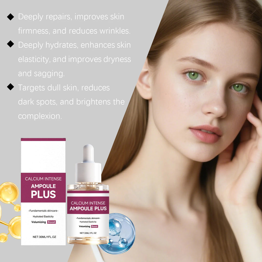 Calcium Intense Ampoule Plus with Collagen Moisturizing Essence Firming Smoothing Brightening Revitalizing Hydrating Face Serum Oasis Select