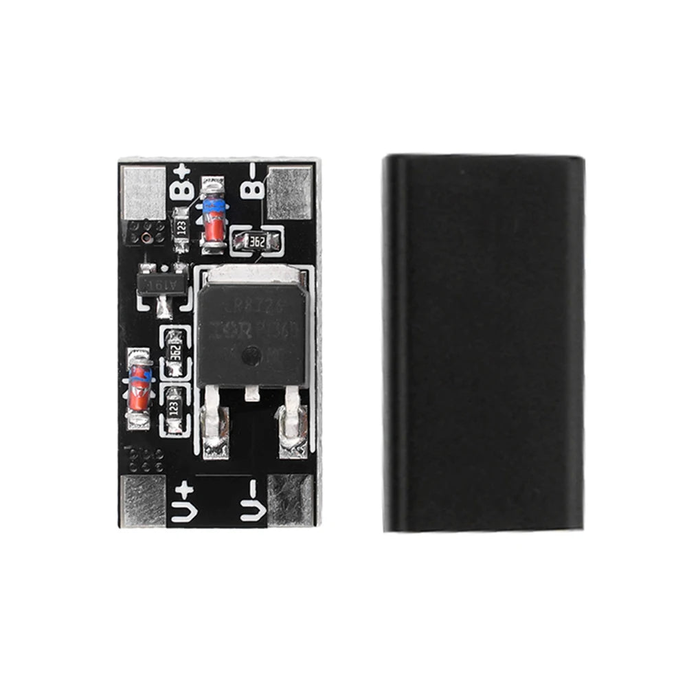 12A Battery Capacitor Positive and Negative Reverse Connection Protection Board 3V-28V 12A Anti-reverse Connection Module Oasis Select with case