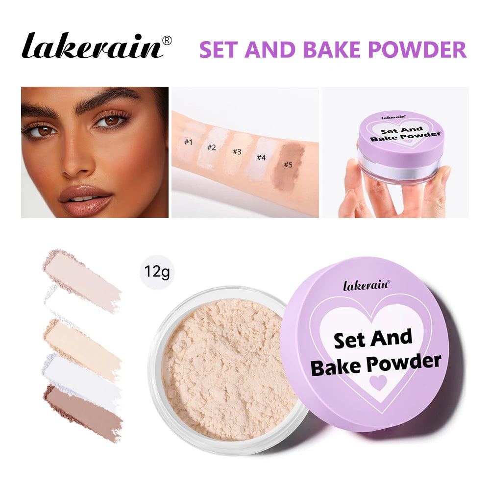 Loose Baking & Setting Powder Long Lasting Oil Control Natural Face Matte Waterproof Brightening Loose Powder Makeup Cosmetics Oasis Select