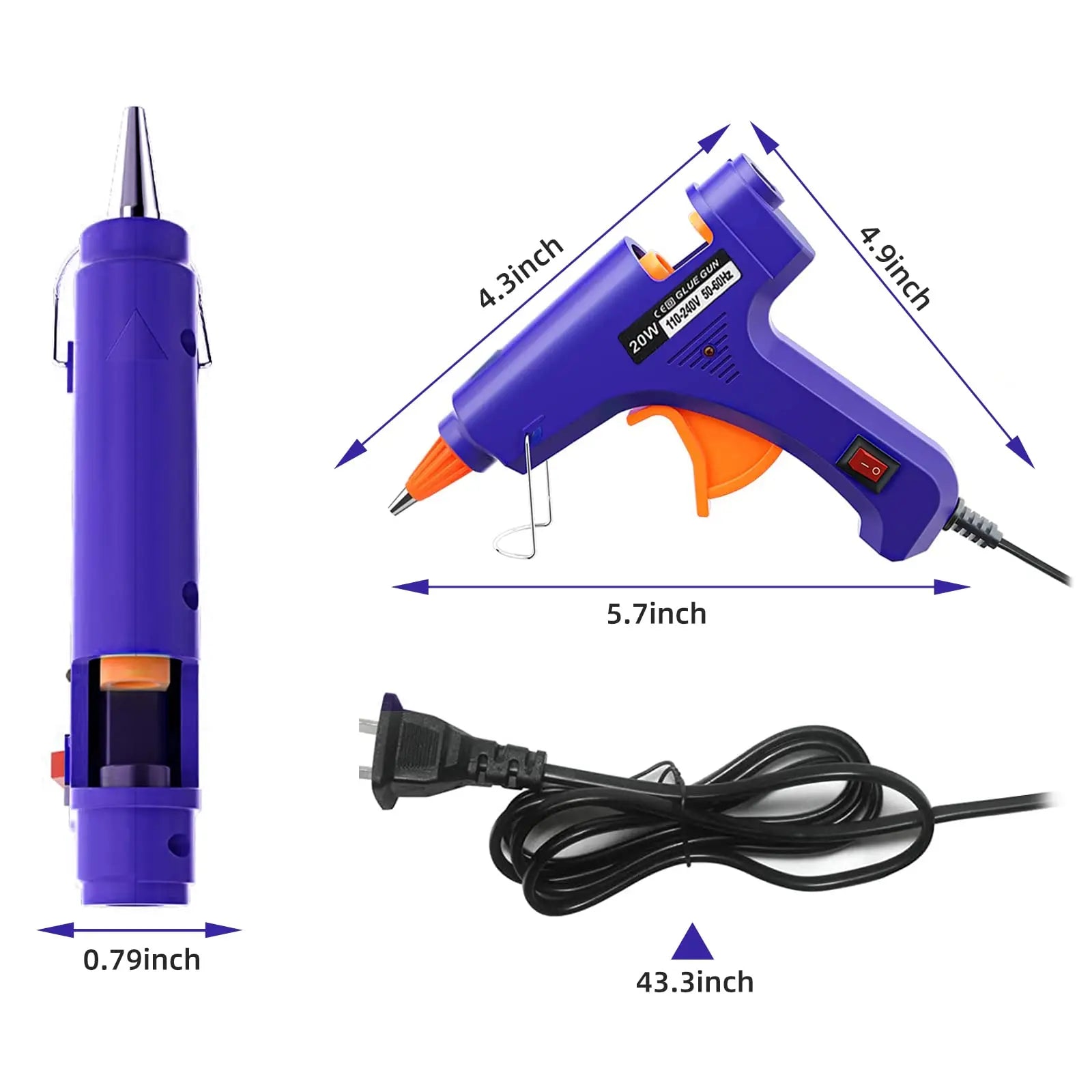 20W Hot Melt Glue Gun Household Industrial Mini Guns Electric Heat Temperature Tool Use 7mm Glue Sticks Oasis Select