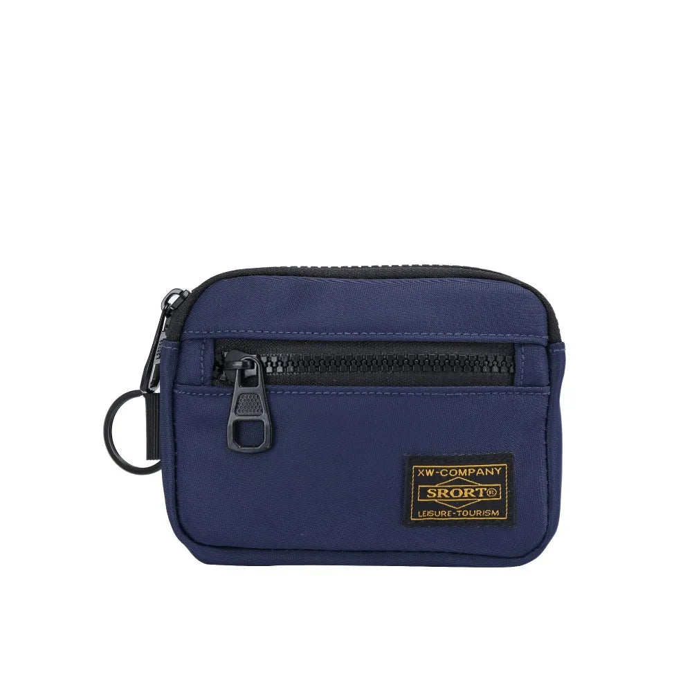 Fashion Canvas Coin Purse Card Holder Solid Color Storage Bag Zipper Earphone Bag Boy Oasis Select dark blue