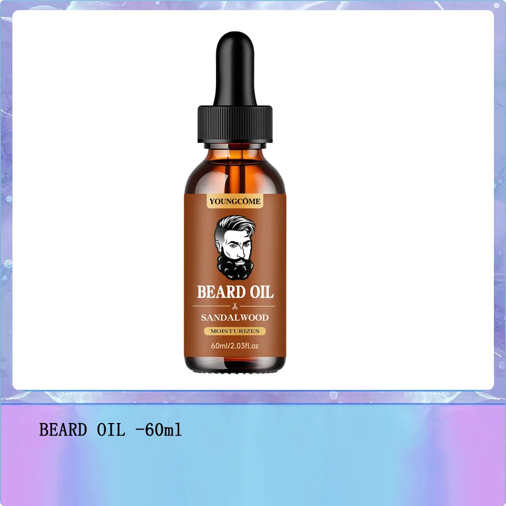 YOUNGCOME Beard Growth Oil & Sandalwood Balm | Argan Oil Kit Beard Care Kit Oasis Select BEARD OIL 60ml