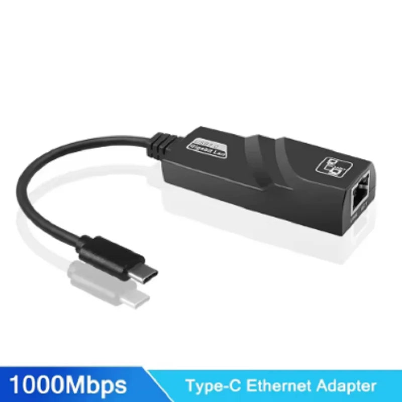 1000Mbps Ethernet Adapter Type c USB 2.0 to RJ45 100Mbps Network Card Ethernet Cable Splitter Extend Adapter for MacBook iPad Oasis Select 1000Mbps type-c