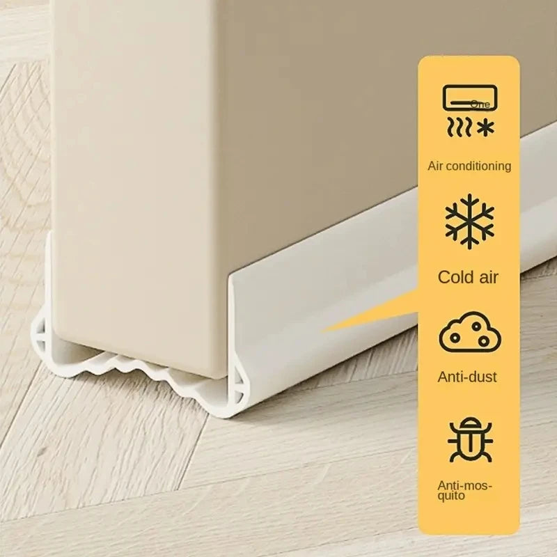 Adjustable Door Bottom Seal Strip Weather Strip Under Door Draft Stopper Thicker Anti-Cold Gap Blocker Sealing Weather Strip Oasis Select