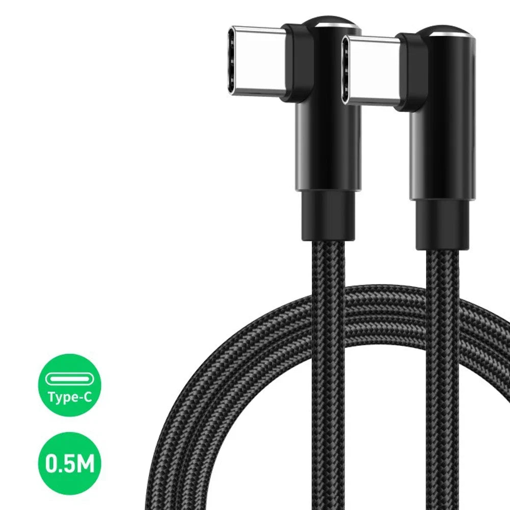 90° Elbow USB-C Fast Charging Cable 66W 6A | 25cm & 50cm