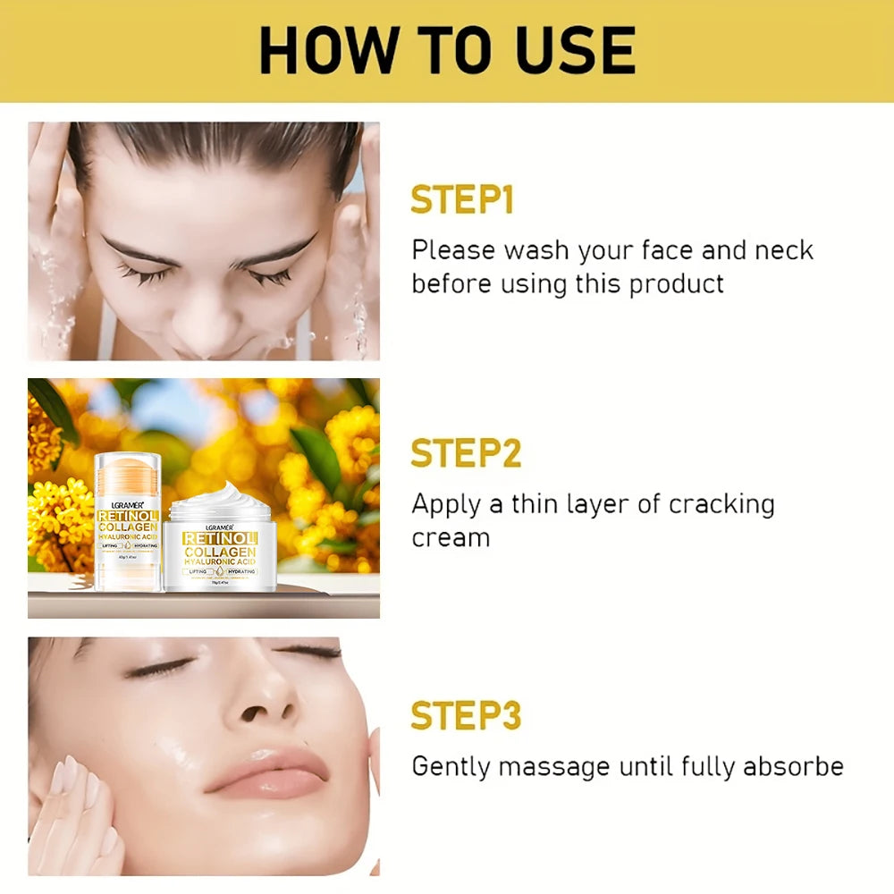 Retinol Collagen Skincare Set Facial NeckChest Moisturizing Firming Cream Bar Rich in Hyaluronic AcidVitamin for All Skin Types Oasis Select