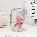 1pc transparent acrylic dustproof labubu display box, toy collectible display box, desktop organizer Oasis Select cream yellow