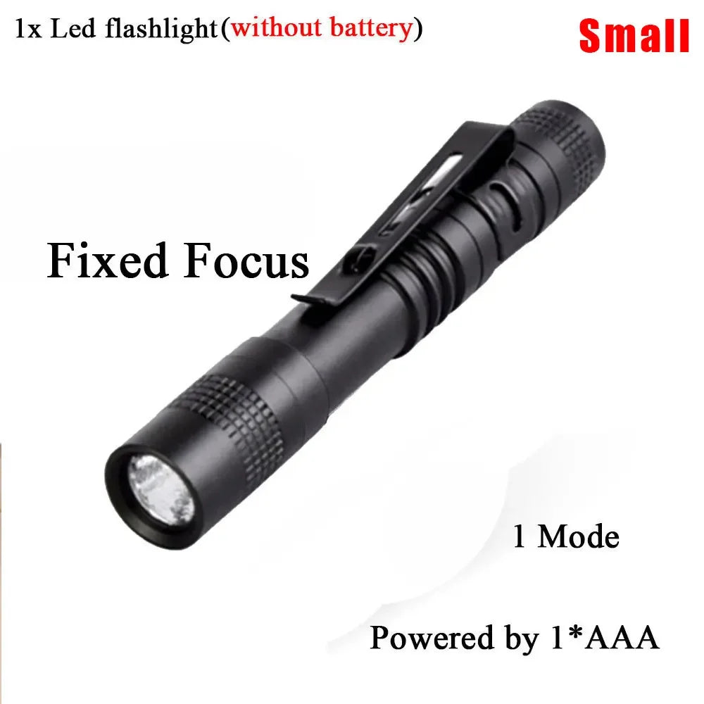 Mini LED Flashlight Portable Pen Lights Pocket Emergency Light Small Torch Keychain Lantern Oasis Select A small Without battery