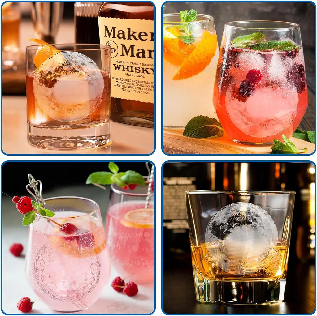 1-10PCS Ice Cube Mold 3D Golf Ice Puck Hockey Tray Mold Whiskey Silicone Ice Box Silicone Ice Tray Ice Hockey with Funnel Oasis Select