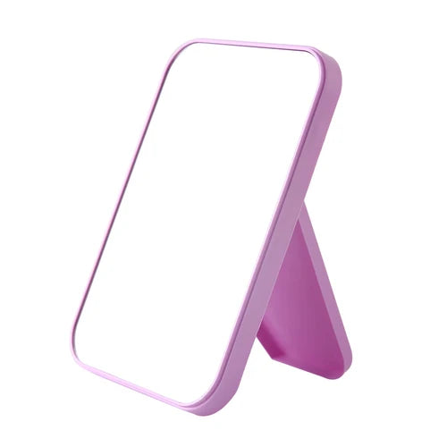 Desktop folding portable make-up mirror student dormitory desktop small mirror children's dressing mirror Oasis Select purple