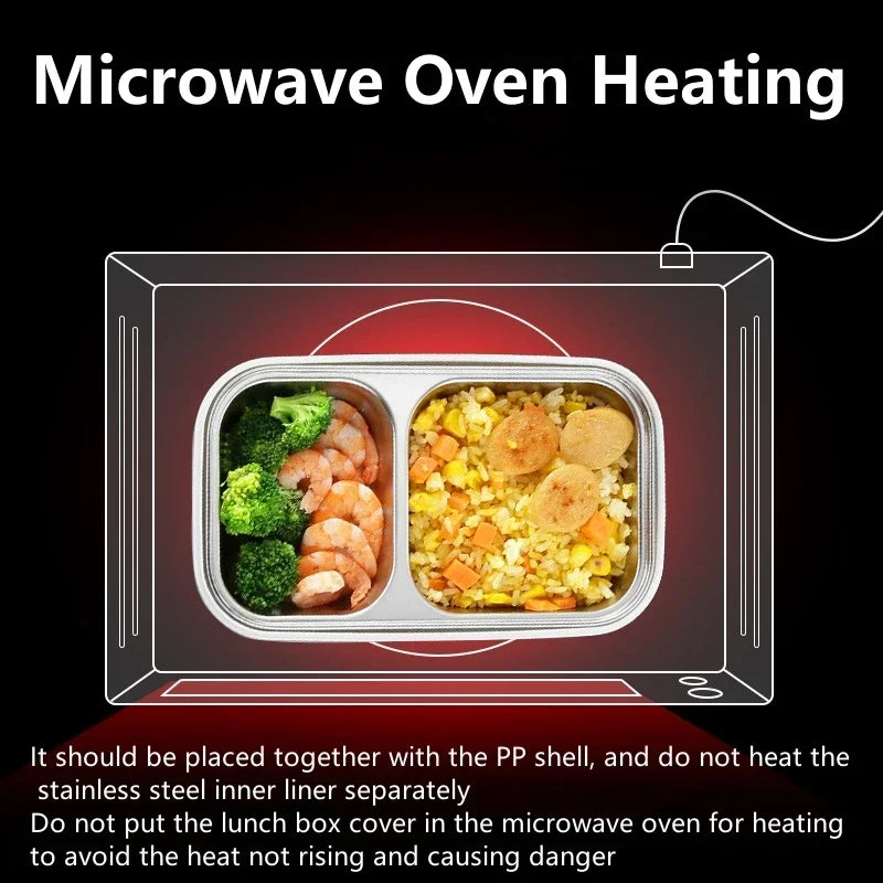 2 Layers Lunch Box with Lunch Bag 304 Stainless Steel for Adults Kids School Office Microwavable Portable Bento Food Containers Oasis Select