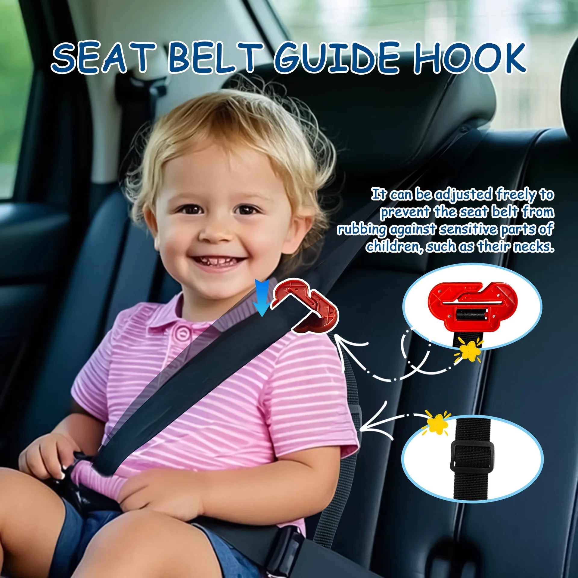 Portable height-adjustable seat cushion for children aged 3-12, car safety seat booster, and dining chair height pad Oasis Select