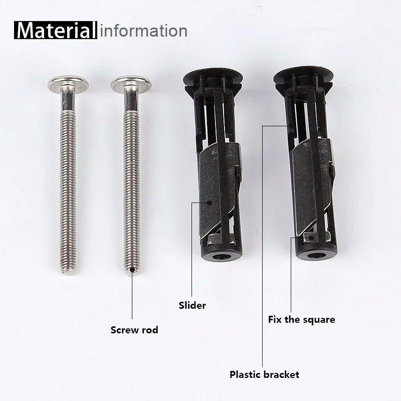 304 Stainless Steel Toilet Seat Hinge Bolts & PP Nuts – 2 Pack