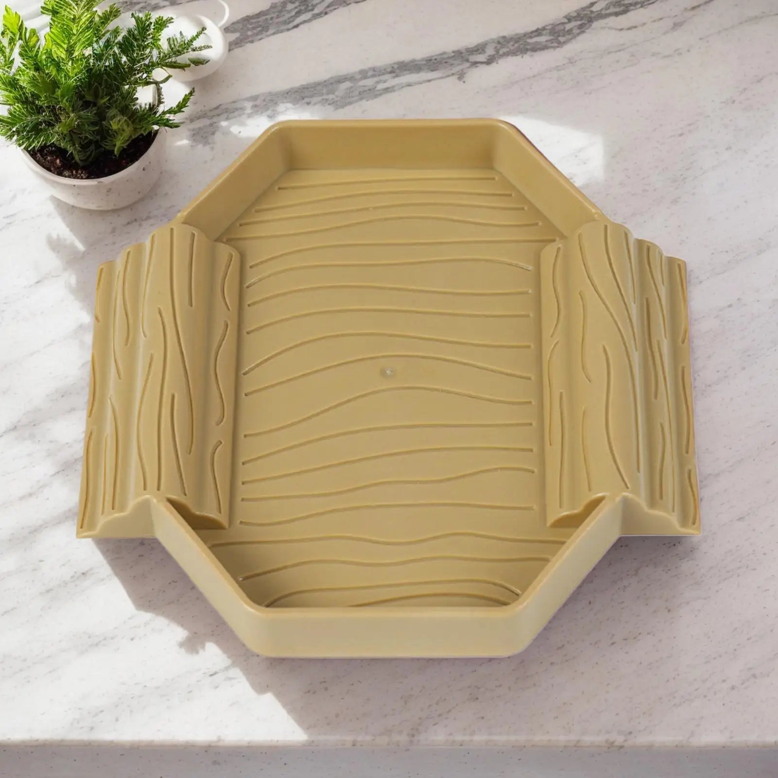 Tortoise Water Dish Anti-Slip Reptile Pool Dish Decorative Turtle Bath Tub with Ramp for Tortoise Snake Gecko Tank Accessory Oasis Select