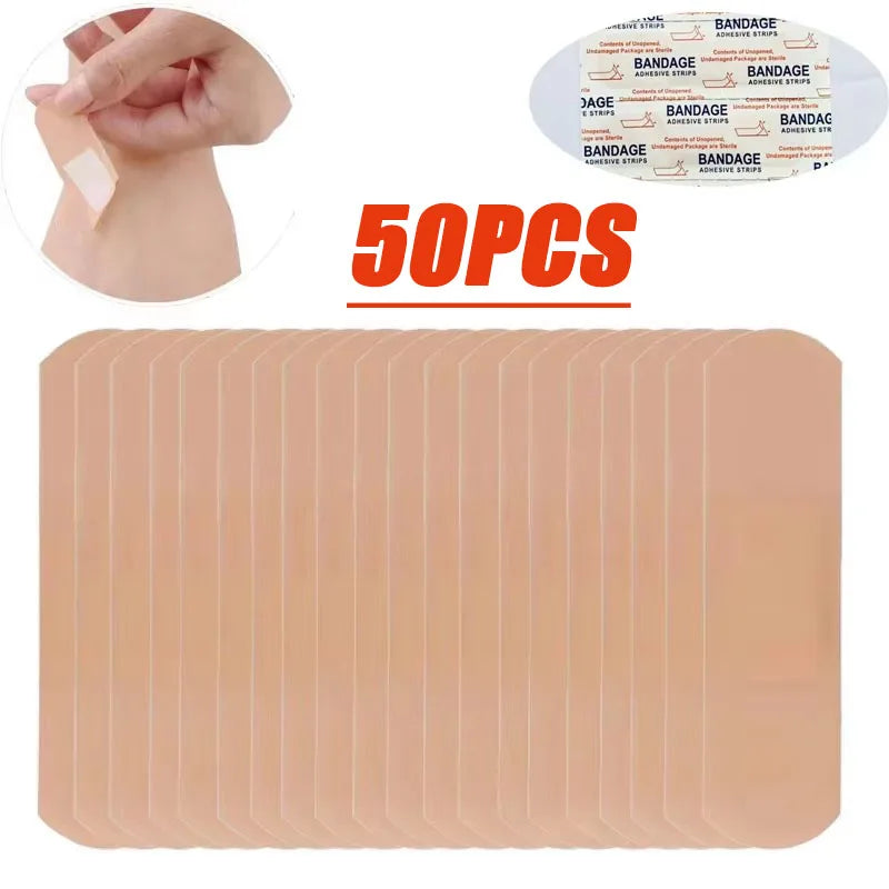 50/300PCS Band-Aids Waterproof Breathable Cushion Adhesive Plaster Wound Hemostasis Sticker Band First Aid Bandage Medical Gauze Oasis Select 50PCS