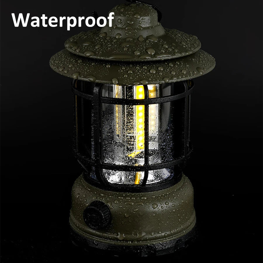 Retro Style Camping Light Waterproof Outdoor Hanging Lights Portable Tent Lamp Night Lantern Atmosphere Lamps Oasis Select