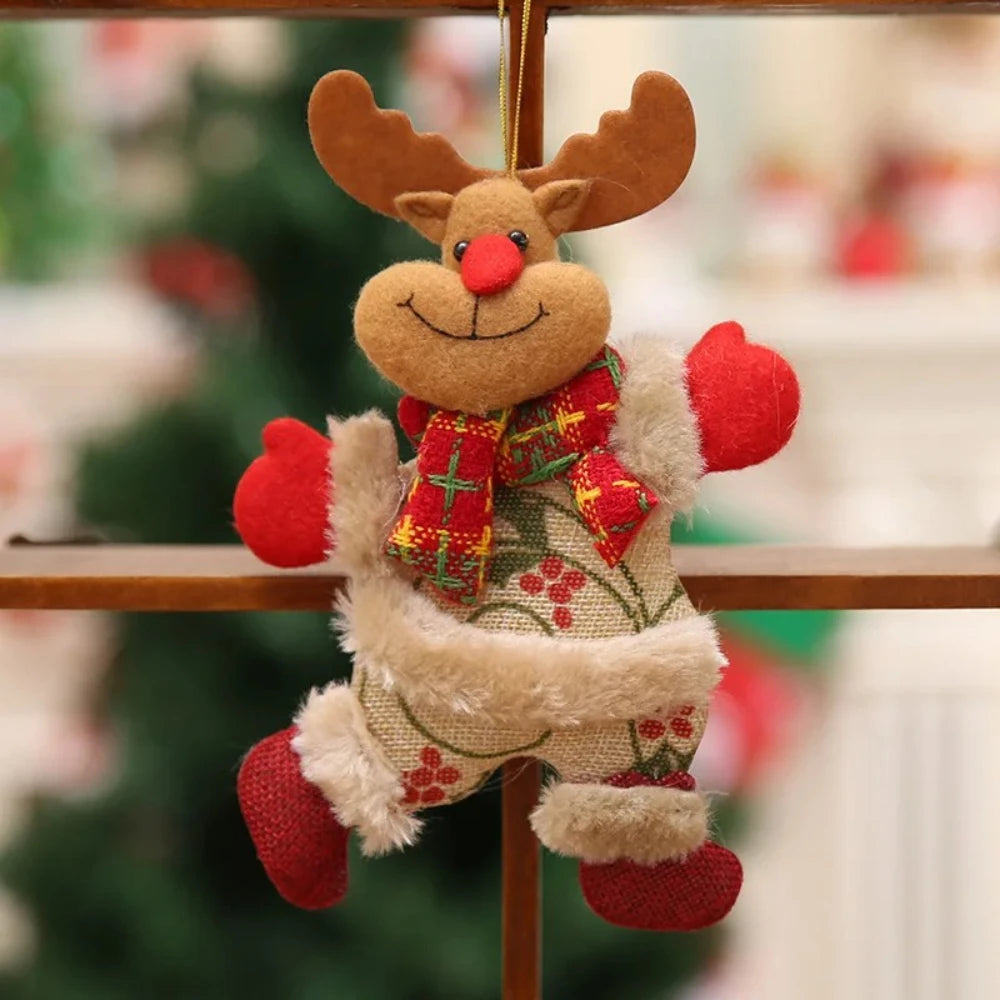 Christmas Tree Ornaments Set with Santa Snowman Reindeer Bear Pendants for Xmas New Year Home Holiday Hanging Decorations Gifts Oasis Select C