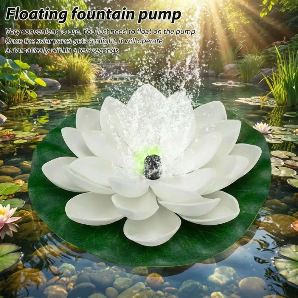 Solar Water Fountain,Floating Mini Lotus Water Pump/Pond Pump,Perfect DIY Pond Decoration DIY Bird Bath,1.2W Waterfall Fountain Oasis Select