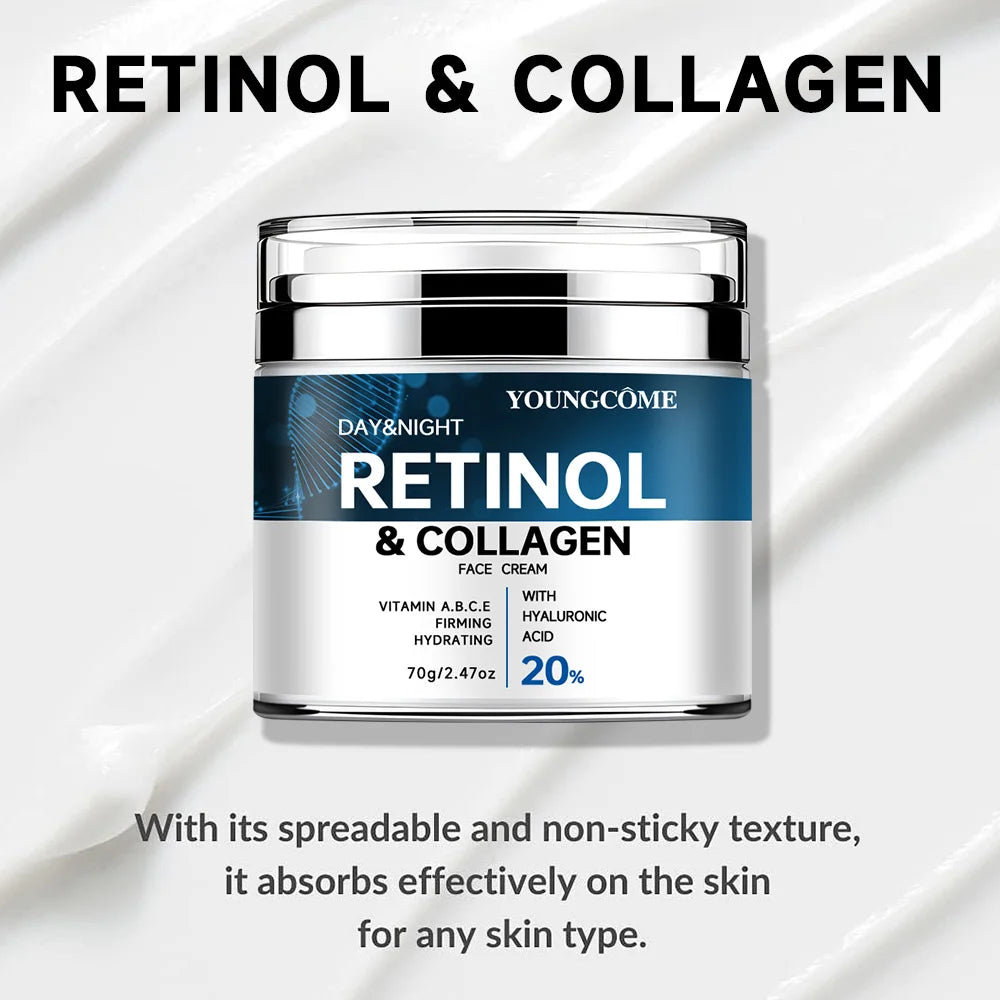 Retinol & Collagen Anti-Aging Face Cream – 72H Hydration | 70g Anti-Aging Face Cream Oasis Select