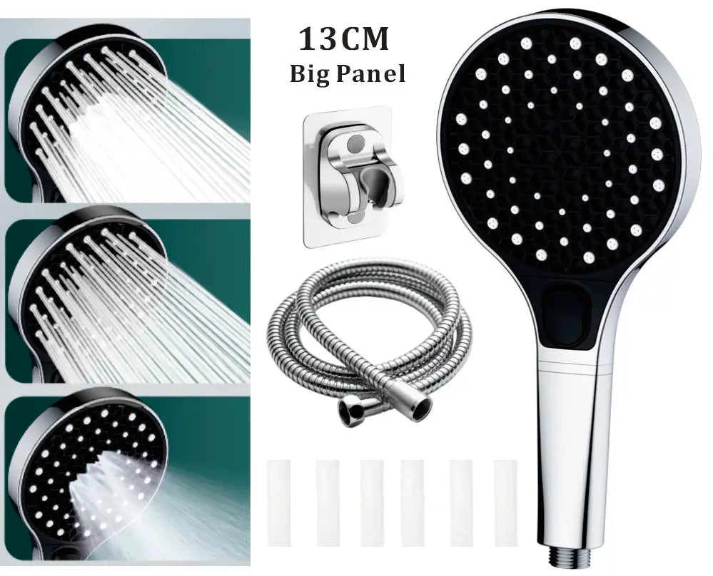 4 Modes Shower Head 13CM Big Panel High Pressure Water Saving Massage Sprayer Shower With Filter Element Bathroom Accessories Oasis Select