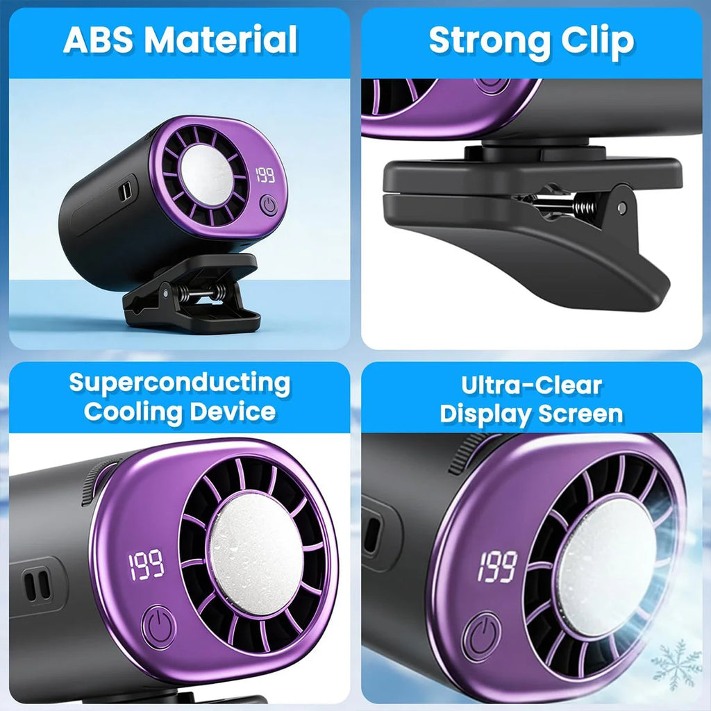 USB Clip-On Portable Neck & Waist Hanging Cooling Fan