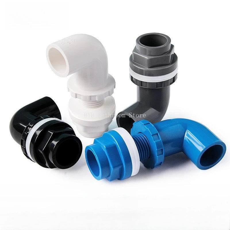 5pcs Elbow Drainage Connector Fish Tank OverflowI.D20~50mm PVC Aquarium Joints Water Inlet Outlet Supply Pipe DIY Drain Fittings Oasis Select