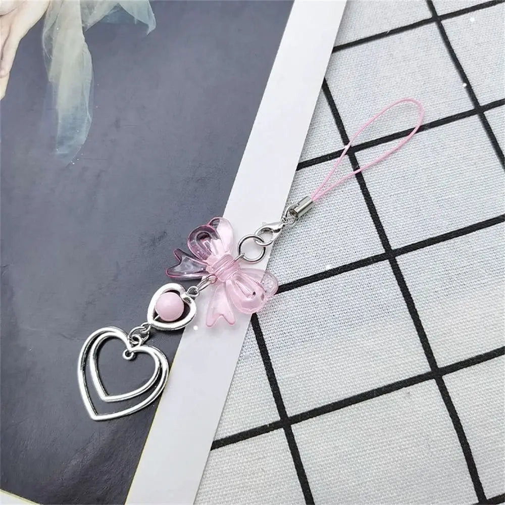 Y2k Phone Pendant Sweet Cool Girl Pink Chain Charms Kawaii Women Accessories Handmade DIY Cute Phone Strap Lanyard Oasis Select 6